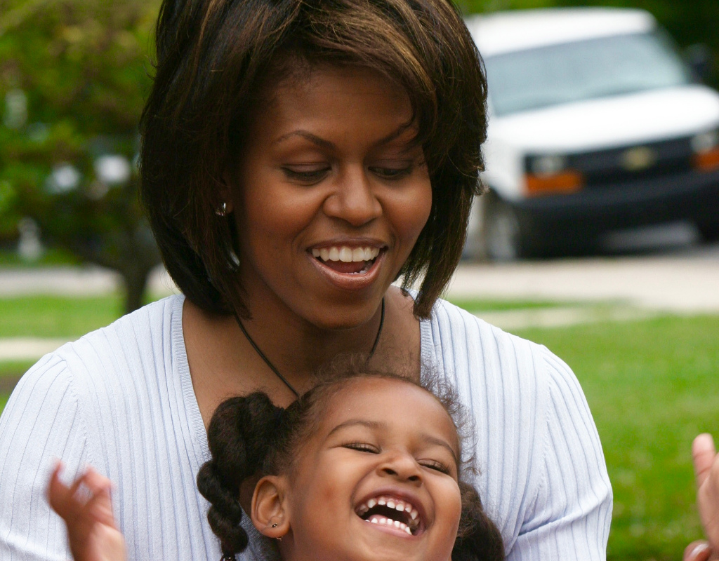 Michelle Obama wishing her daughter a happy birthday on Twitter.