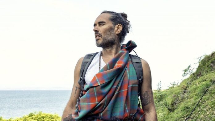 Russell Brand hiking