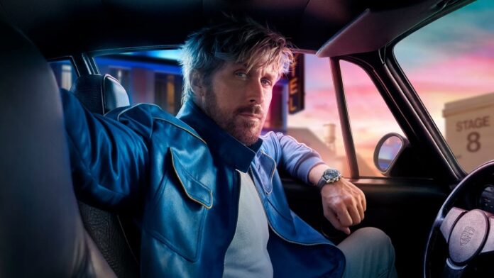 Ryan Gosling in a car for a photoshoot