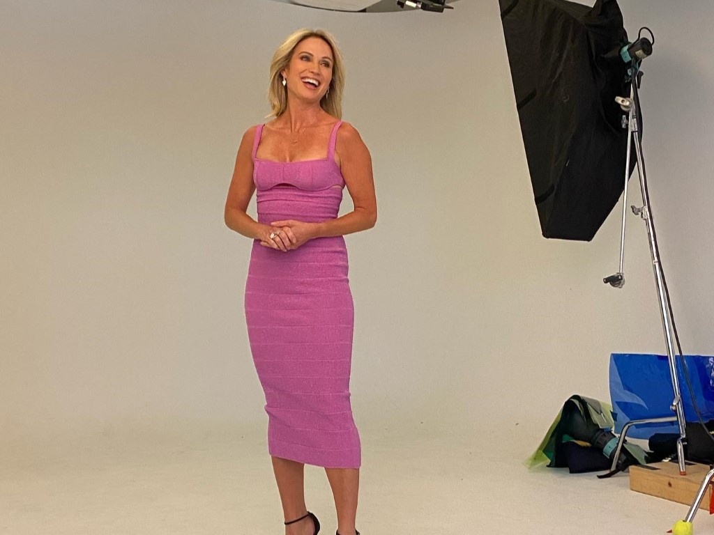 Amy Robach preparing for photoshoot
