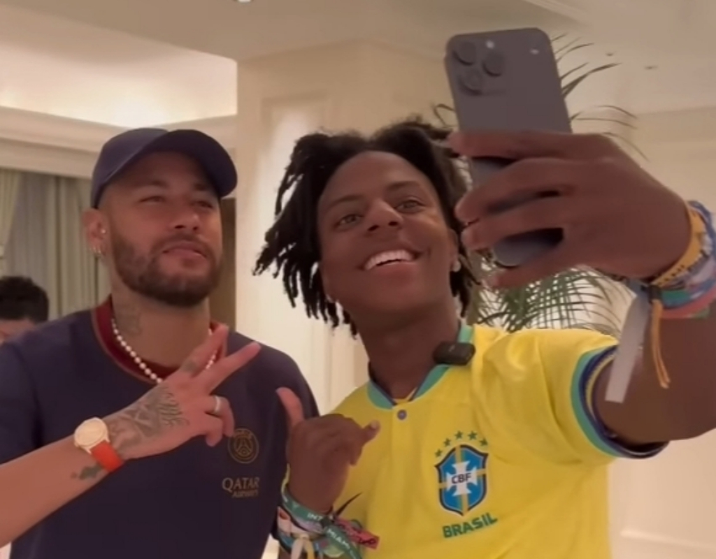 Ishowspeed taking a selfie with Neymar