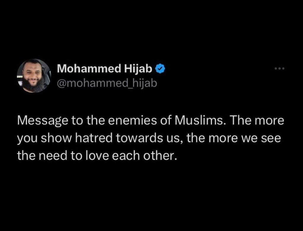 Mohammed Hijab Twitter post