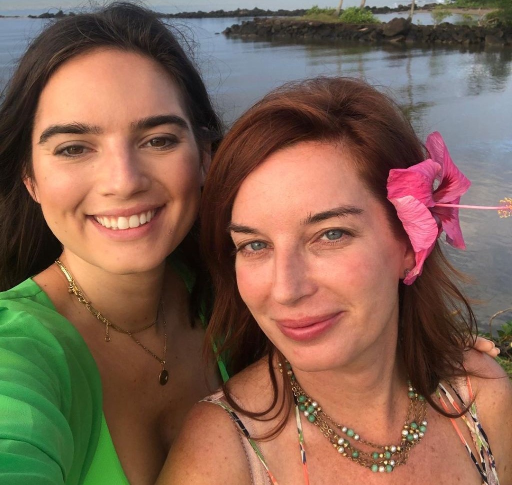 A selfie of Natalie with her mother. They both look very happy together. 