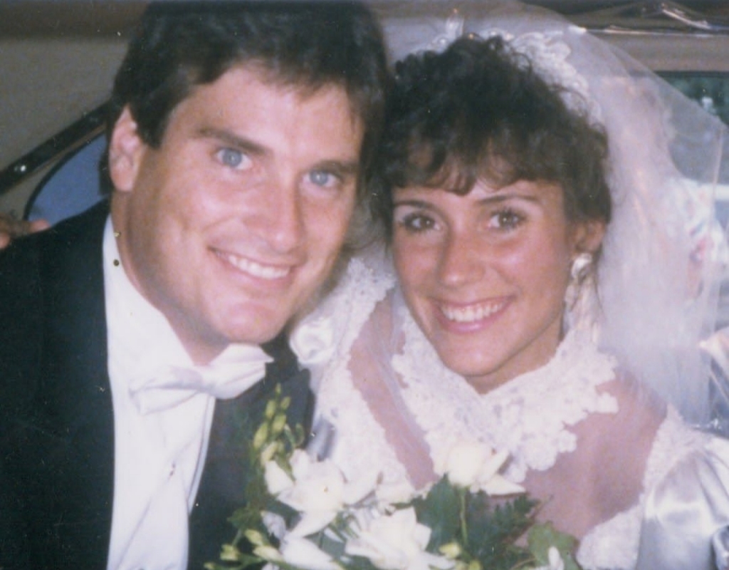 Tom with his wife Jacquie on their wedding day