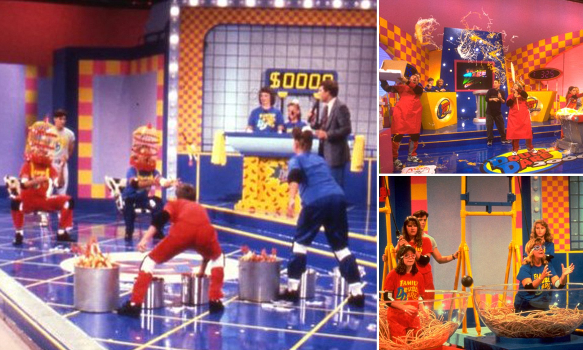 "Double Dare" was famous for its messy physical challenges, which often involved slime, pies, and other gooey substances. It was a precursor to the messy game show trend that followed.
