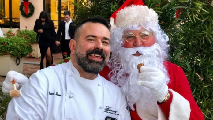 Chef David Blom with Santa