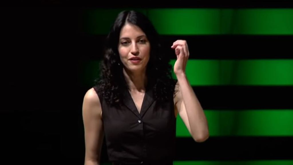 Tasha McCauley Wikipedia giving a speech at Singularity University.