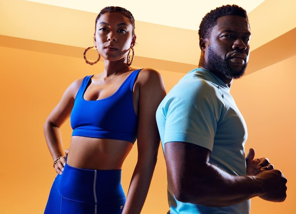 Eniko and Kevin Hart with their fitness advise advertisemnet.
