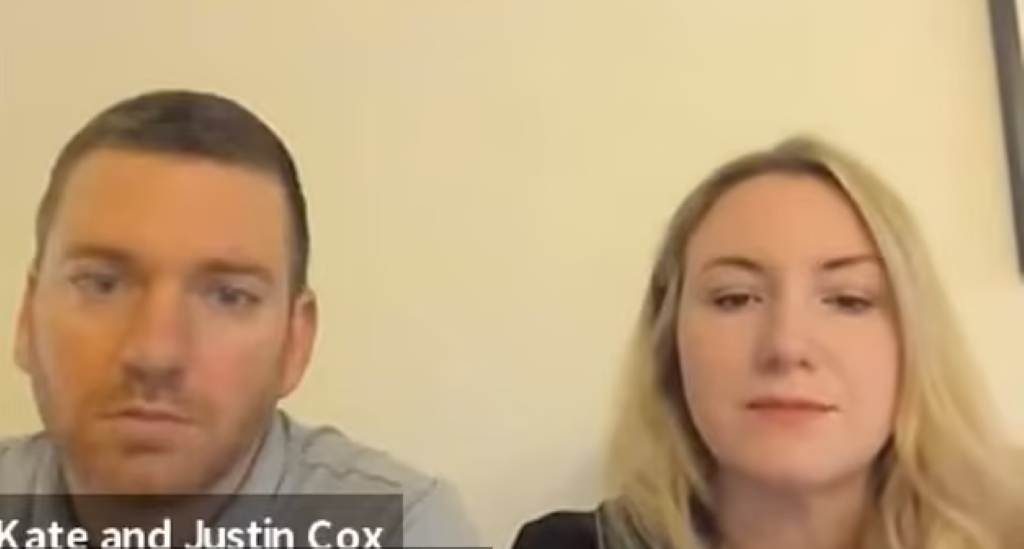 Kate Cox in a video call with her husband while hearing court order