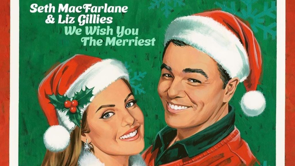 The animated picture of Seth MacFarlane and Liz Gillies celebrating Christmas