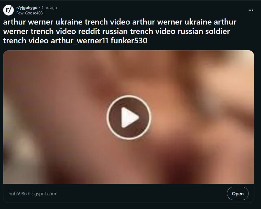 Arthur Werner trench video on Reddit