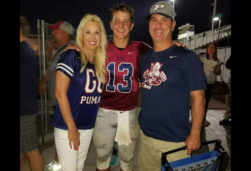 Brock with his father and mother