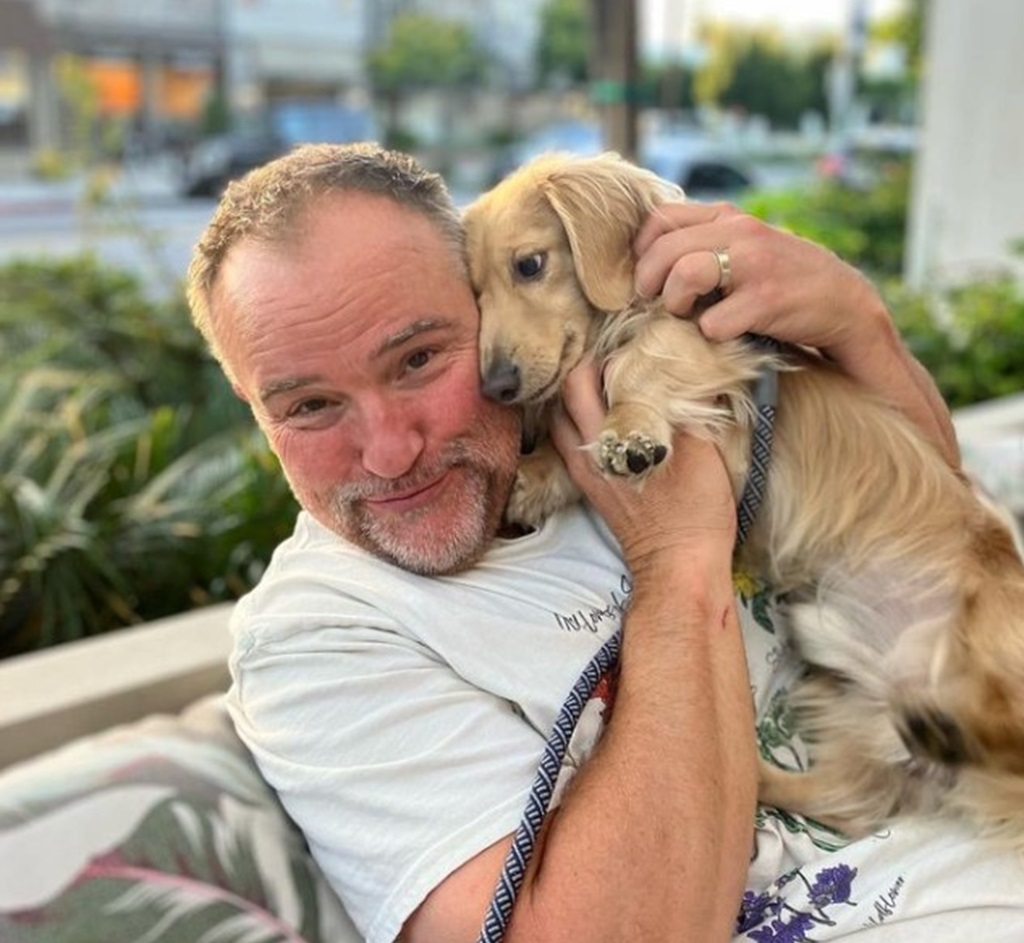David Deluise with dog