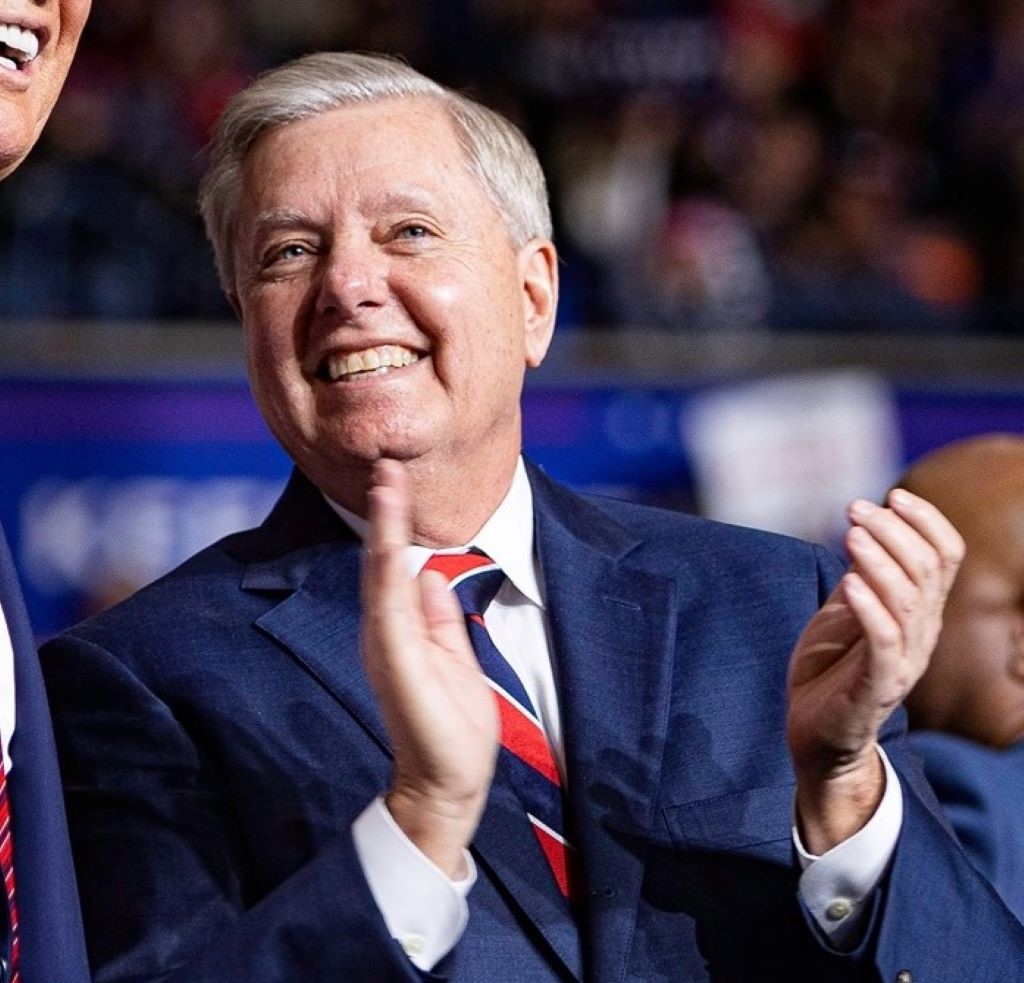 Lindsey Graham clapping and laughing 