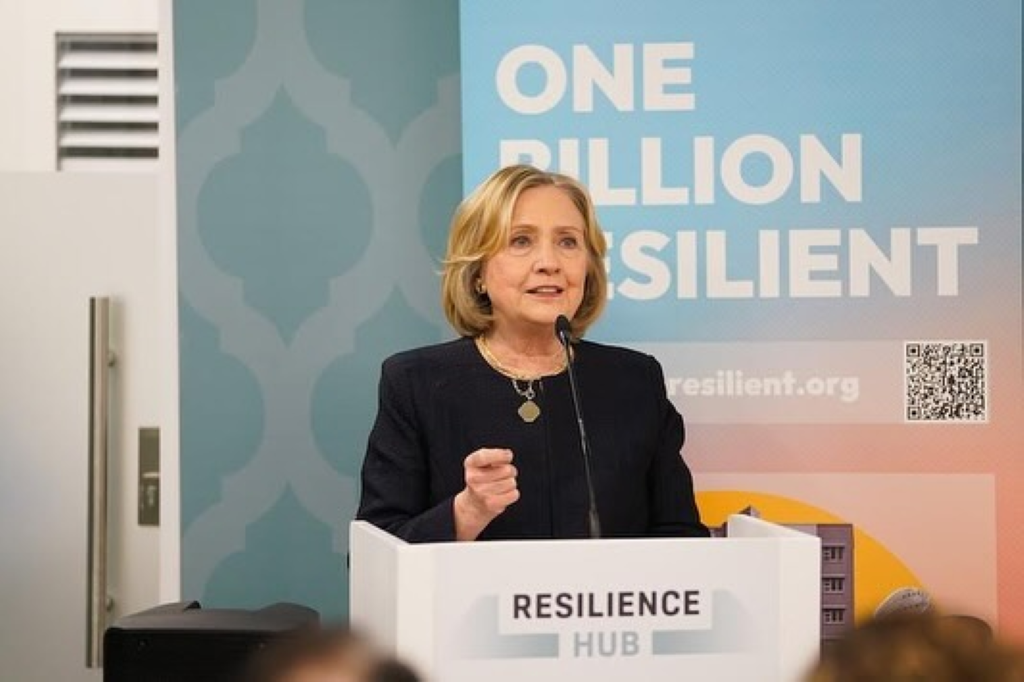 Hillary clinton speech on climate disaster and impacts every region on earth.