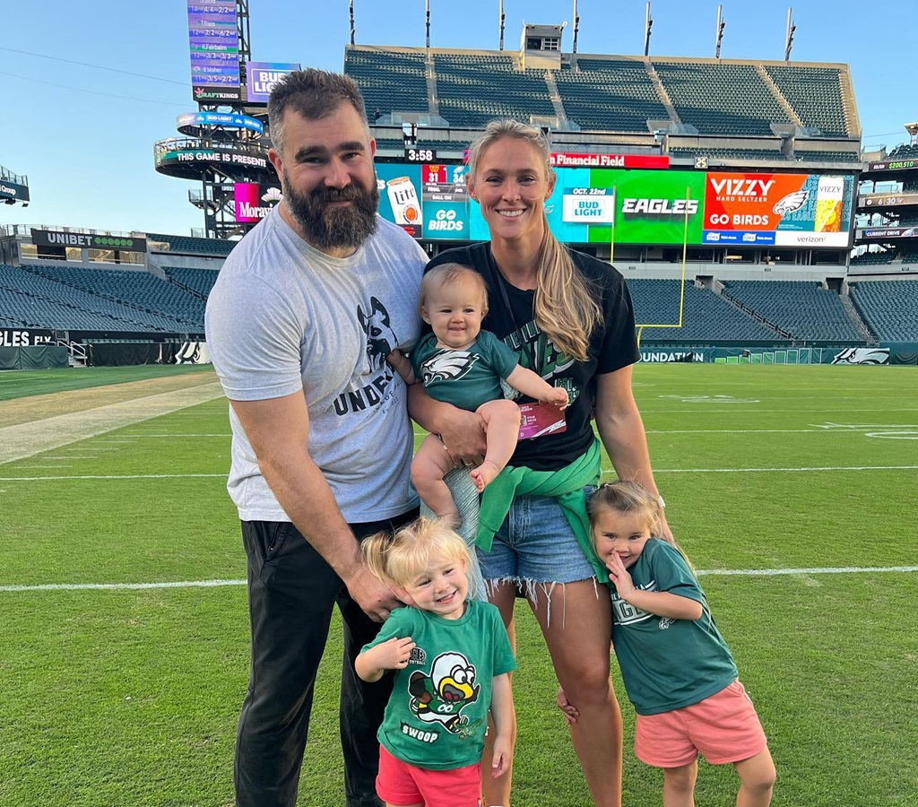 Kylie Kelce with her family