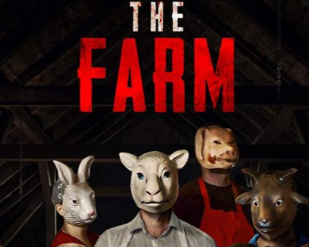 The Farm poster with animal masks