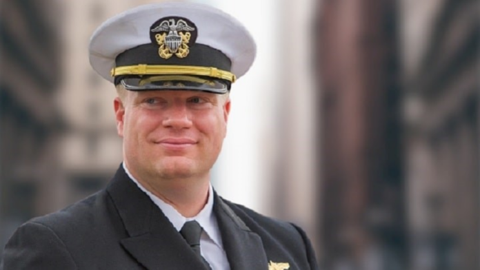 Timothy Parlatore looking decent in his navy uniform.